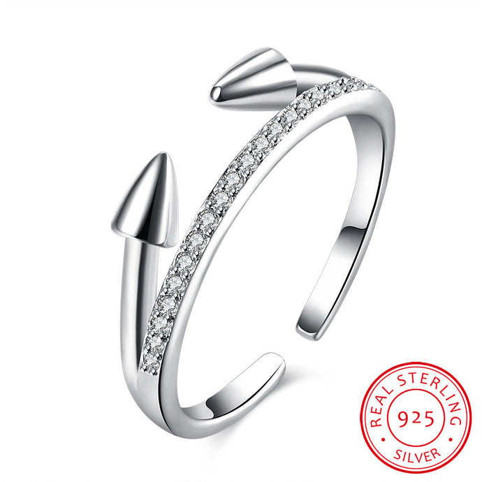 925 Sterling Silver Ring Bullet open ring jewelry wholesaler wholesale website manufacturer direct selling SVR095
